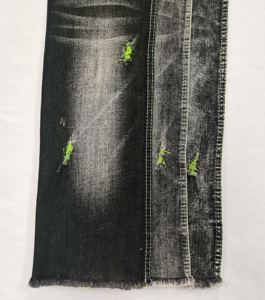 12オンスの伸縮性のある純綿ウォッシュデニム生地、荷物、服、パンツ、シャツ、DIY衣料、青色の生地 - Product Image 4