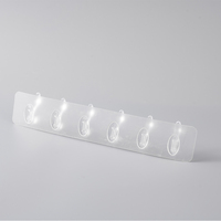 Porte-manteau mural transparent invisible pour chambre à coucher, étanche, durable, minimaliste, avec crochets utilitaires transparents, 6 rangées