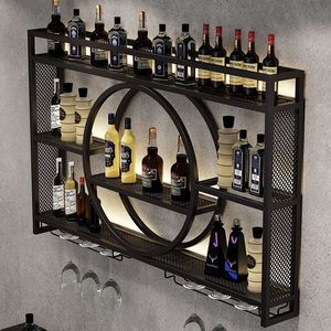 Étagères murales pliables en acier multicouche et porte-bouteilles pour bars, mobilier de bistrot et de club, meubles muraux pour la maison et les bars - Product Image 4