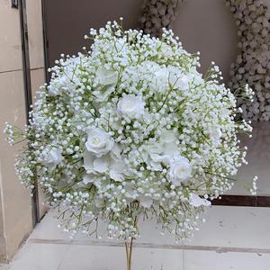 Centros de Mesa Personalizados de 60 cm con Rosas de Aliento de Bebé, Flores Artificiales, Arreglos de Ramos para Bodas, Decoración y Eventos - Product Image 2