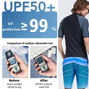เสื้อแรชการ์ดแขนสั้นสำหรับผู้ชาย ป้องกันแสงแดด UPF 50+ แห้งเร็ว ยืดได้ 4 ทิศทาง รับผลิตแบบ OEM ODM - Product Image 2