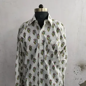 탑 핸드 블록 프린트 여성용 튜닉 셔츠 패션 여름 물방울 무늬 Kurti L, M Xl 사이즈