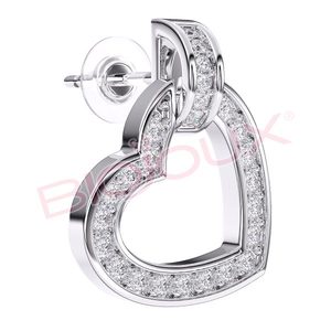 Boucles d'oreilles clous Biojoux Montecarlo 12 mm en forme de cœur, en acier inoxydable, avec strass en cristal, tendance pour femme, idéales pour les soirées BJT224 - Product Image 1