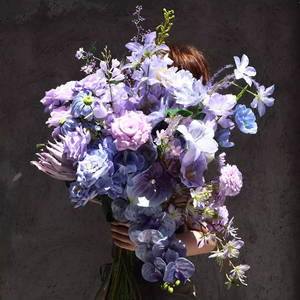 Flores Artificiais em Cores Roxas Lavanda, Rosas e Hortênsias para Casamentos e Decoração de Casa, Modelo 956 em Tecido de Seda - Product Image 4