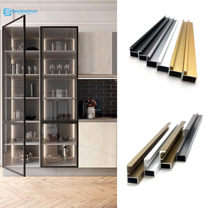 Profilo in Alluminio Anodizzato per Ante in Vetro Marrone, Profili per Telai di Armadi e Mobili Moderni - Product Image 2