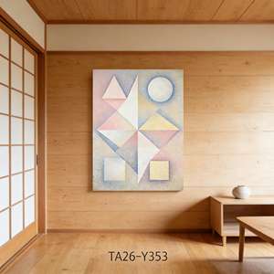 <span class=keywords><strong>Peinture</strong></span> sur toile abstraite géométrique pastel, pointillisme, géométrie abstraite, décoration nordique minimaliste pour salon, chambre à coucher - Product Image 5