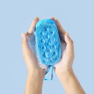 Hot Sale Double-Sided Soft Silicone Body Scrubber Bubble Bath <b>Shower</b> Exfoliating <b>Sponge</b> Cheap Cleaning Brushes for Massage Brush - Product Image 4