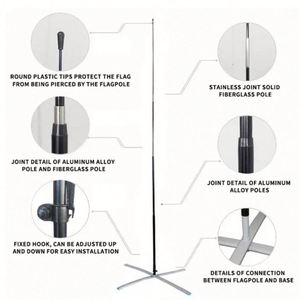 Oferta Especial: Banderas de Pluma Portátiles Abiertas, Banderas de Playa con Diseño de Cuchillo, Banderas Altas - Product Image 6