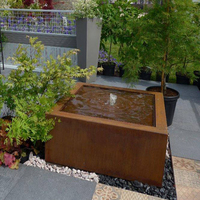 Étang de fontaine de chute d'eau de jardin de nappe phréatique en acier Corten