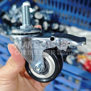 Pp Casters Wielen Fabrikant Industriële Zwenkwielen 1.5 "2" 2.5 "Inch Zwart Voor Meubels Vergrendeling Bed Tafel Kleine Draai Met Rem - Product Image 5