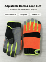 Gants de travail unisexes multi-usages HAIYI, respirants, avec dos en maille, paume antidérapante, bouts des doigts renforcés, fermeture auto-agrippante