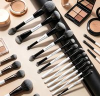 Nouveauté : Ensemble de 12 pinceaux de maquillage double embout, poils synthétiques vegan, kit d'outils pour poudre et fond de teint