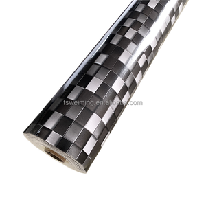 <span class=keywords><strong>Rouleau</strong></span> de revêtement de sol <span class=keywords><strong>en</strong></span> PVC éponge linoléum à motif quadrillé noir et blanc - Product Image 5