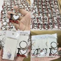 Valentinstag Geschenk Paar Sublimation Ich liebe Schlüssel anhänger Leere Metall Schlüssel anhänger Promotion Geschenke Handwerk Schlüssel ring für Mama