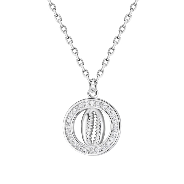 Unique Design 925 Sterling Silver Rhodium Plated Cubic Zirconia Shark Tooth Pendant Necklace Women's Fine Jewelry Accessories