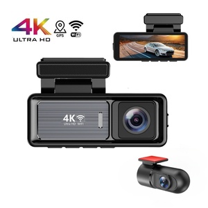 กล้องติดรถยนต์ขนาดเล็ก 3.2 นิ้ว 4K พร้อม Wifi APP GPS เลนส์คู่ กล้องหน้าและหลัง บันทึกภาพแบบกล่องดำ 4K สำหรับรถยนต์ - Product Image 1