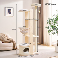 Structure d'escalade pour chat en gros avec livraison directe, idéale pour petits appartements – Niche intégrée pour chat à empreinte réduite, grande taille, dédiée aux chats