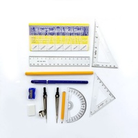 Ensemble de papeterie scolaire Oxford de haute qualité, 14 pièces, ensemble de mathématiques complet, instruments mathématiques précis, compas, crayon, règle, métal
