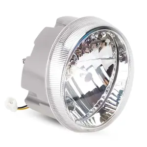 Luz de led para farol de motocicleta, lâmpada para farol redonda, lente transparente, 12v, 35w, soquete de feixe hi/lo p43t, para vespa lx 125 150 lx125 lx150