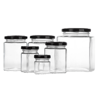 Organisateur de cuisine hermétique Bocaux en verre avec couvercle en bambou pour le café, le thé et les épices-Bouteilles scellées