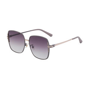Nuevas gafas de sol polarizadas con montura cuadrada para mujer, montura metálica, protección UV400, lentes TAC de clase 2, Color negro C1C2C3C7C9 - Product Image 4