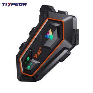 Tiypeor หมวกกันน็อคมอเตอร์ไซค์, หูฟังบลูทูธเชื่อมต่อกันระหว่างกันหูฟังแบตเตอรี่ยาวสำหรับ2ผู้ขับขี่1000เมตรอินเตอร์คอมกันน้ำ IPX6 - Product Image 1