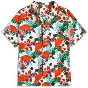 <span class=keywords><strong>Chemise</strong></span> Hawaïenne <span class=keywords><strong>Homme</strong></span> Personnalisée Anti-Plis Séchage Rapide à Manches Courtes Respirante à Motif Floral Boutonnée – Vente en Gros - Product Image 3