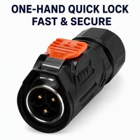 Connecteur étanche IP67 rond mâle-femelle en métal à verrouillage sécurisé anti-mis-insertion MJ20, le plus vendu