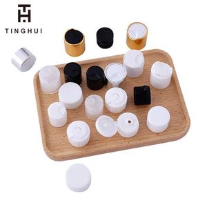 ฝาจุกแบบดิสก์สีทอง 24/410 พร้อมปลอกอะลูมิเนียมสีเงิน สำหรับขวดแชมพู ฝาขวดพลาสติกแบบดึงและกด - Product Image 1