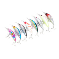 WildTrek Leurre de pêche Minnow rigide en plastique 7cm 16g Lumineux 8 couleurs pour la pêche en lac de Carpe, Perche, Bar, Maquereau et Pargo