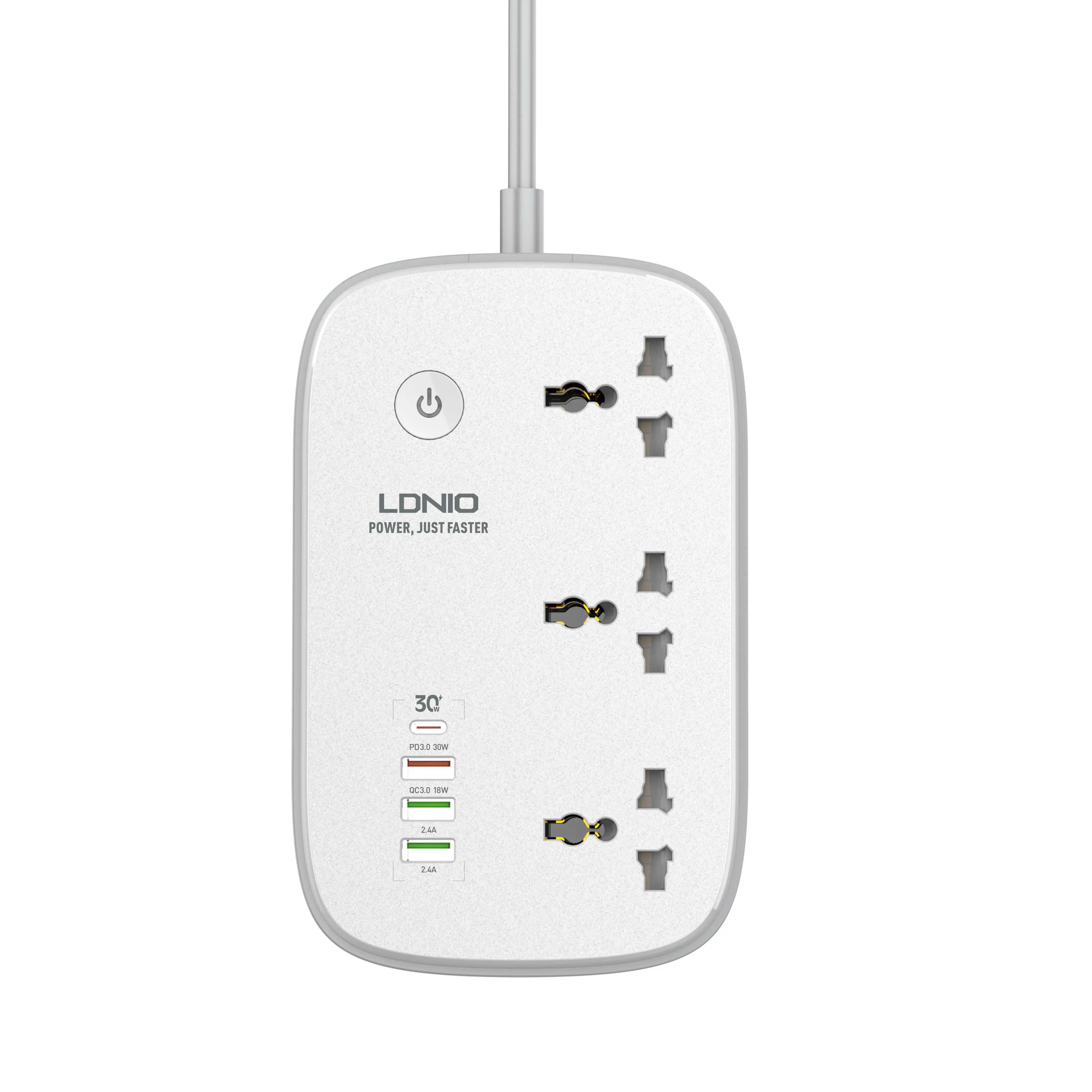 Умный Универсальный удлинитель питания LDNIO SCW3451 с Wi-Fi, 3 розетки + 1 PD + 1QC 3,0 + 2 выключателя питания с автоидентификацией и высоким выходом