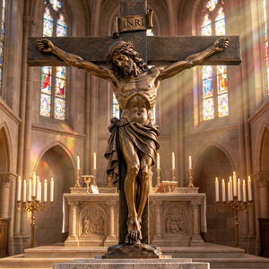 Estatua de Jesús Crucificado en Bronce Antiguo Personalizada en Venta - Product Image 4
