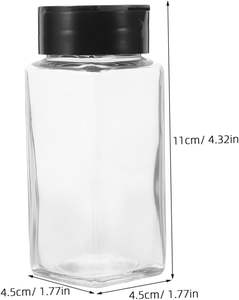 Bouteille en plastique transparente pour assaisonnement au sel de mer de qualité alimentaire, contenant à épices avec bouchon à clapet noir papillon, 350 ml - Product Image 2