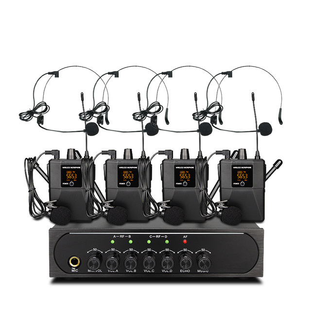 200ft Range UHF Metal Dynamic Mic System Wireless PA System Portable 5V Power for Karaoke Church Speeches Parties