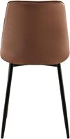 Ensemble de 2 chaises de salle à manger modernes en velours marron, design ergonomique, pieds en métal robustes avec protections pour le sol, pour la maison et le café