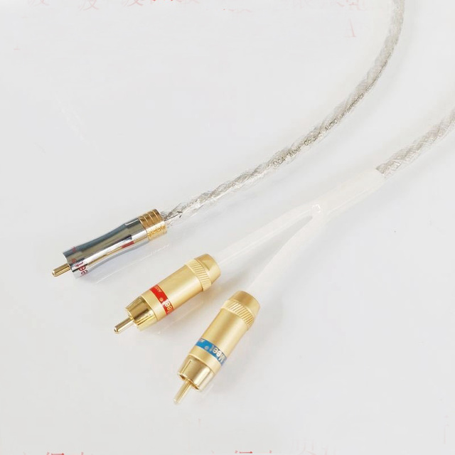 RCA Y Splitter Cable Gold Plated 1 RCA Male to 2 RCA Female Jack Connector PVC Jacket AV Audio Video Adapter for HDTV
