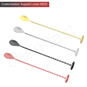 Cuillère à mélanger noire <span class=keywords><strong>en</strong></span> acier inoxydable, personnalisée, motif <span class=keywords><strong>en</strong></span> spirale, Long manche, barre à Cocktail, pichet pour superposer une cuillère à Cocktail, 1 pièce - Product Image 2