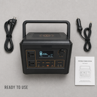 Station d'alimentation portable 1000W LiFePO4, panneau solaire extérieur, onde sinusoïdale pure, chargeur sans fil 15W, onduleur MPPT, camping, camping-car, urgence