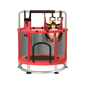 <span class=keywords><strong>Trampoline</strong></span> <span class=keywords><strong>pour</strong></span> enfants à usage domestique, lit <span class=keywords><strong>de</strong></span> saut <span class=keywords><strong>pour</strong></span> enfants et adultes, 150 cm, filet <span class=keywords><strong>de</strong></span> sécurité, jouet familial avec barre simple/anneaux/<span class=keywords><strong>sac</strong></span> <span class=keywords><strong>de</strong></span> <span class=keywords><strong>sable</strong></span> - Product Image 4