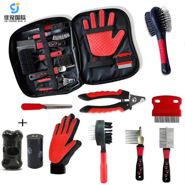 10-in-1 Professional Grooming Kit Complete Supplies for Dogs & Cats Slicker Pet Nail Clipper & Long-Haired Pet Brush Set