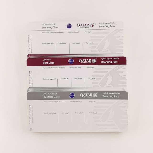 High Quality Custom Thermal Airline Boarding Pass.