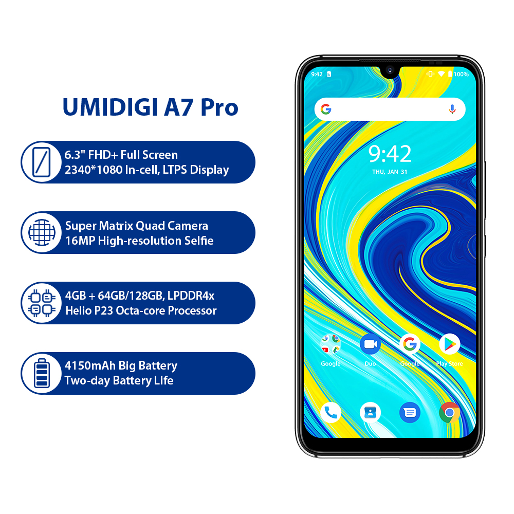 UMIDIGI A7 Pro simフリー　オーシャンブルー　日本技適　美品 UMIDIGI A7 Pro simフリー オーシャンブルー 日本技適 美品