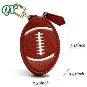 QY Sports Ball PU <b>Leather</b> Coin Purse <b>Keychain</b> Football Baseball Basketball Bag Charm Wallet Accessories - Product Image 6