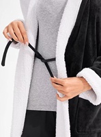 Peignoir Thermique à Capuche de Luxe pour Femme, Hiver Automne, en Polaire Épaisse, avec Logo Frontal, Vente en Gros