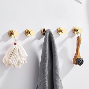 Crochets muraux en cuivre doré sans perçage pour serviettes et chapeaux, style moderne et minimaliste pour salle de bain et armoire - Product Image 1