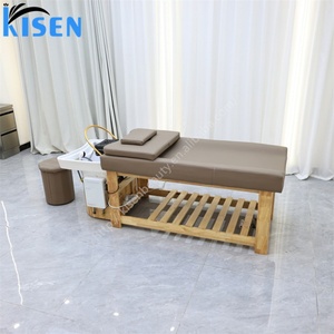 เตียงสระผมไม้แท้ Kisen รุ่น Original Wood Shampoo Bed เป็นมิตรต่อสิ่งแวดล้อม ใช้สำหรับสปาผมและนวดแผนไทย เหมาะสำหรับร้านเสริมสวย พร้อมที่นอนปรับแต่งได้ - Product Image 1