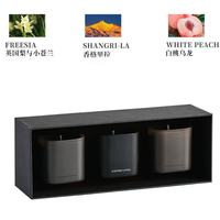 Luxus handgemachte quadratische Glas Glas duftende Soja Wachs ätherische Öl Kerzen 3-Packungen benutzer definierte Geschenk box für Wohnkultur