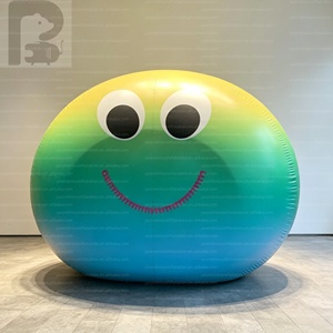 Ballon publicitaire gonflable géant ovale de 2,5 m avec logo personnalisé, visage souriant, pour centre commercial, événement extérieur, marque, vente au détail - Product Image 3