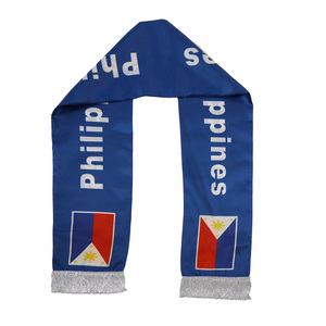 Venta al por mayor de fútbol personalizado animando productos Fans Bandera Nacional borla bufandas chal Filipinas FlagScarf - Product Image 2