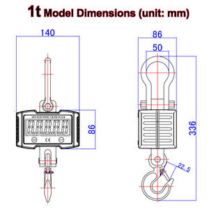 Tragbare 2t hängende Kran waage 1 Tonne Direkt ansicht Wiederauf ladbare Mini-<span class=keywords><strong>OCS</strong></span>-Kran waage 1 t - Product Image 4
